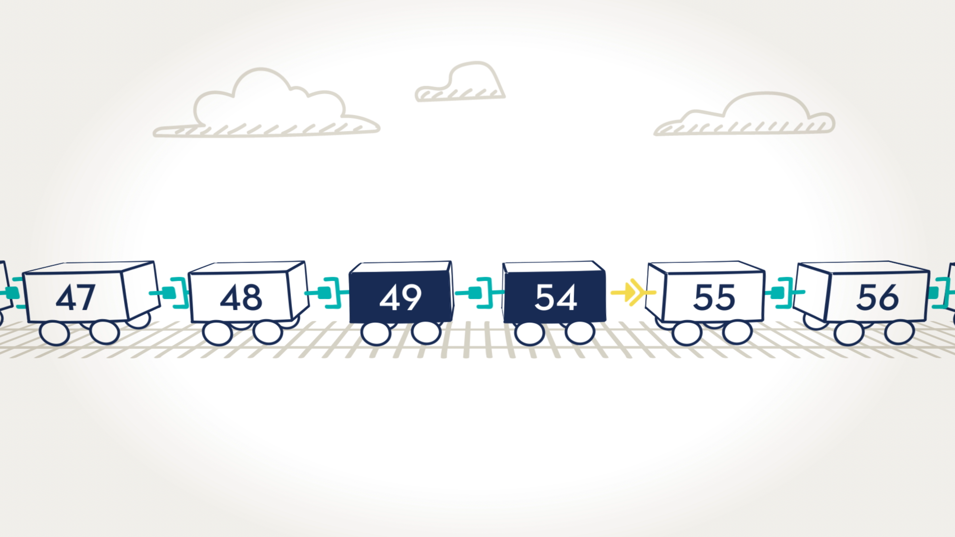 Graphic of train cars representing exon skipping
