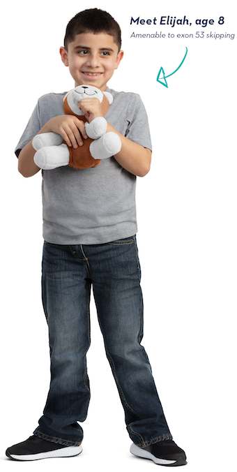 Elijah, age 8 Amenable to exon 53 skipping